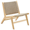 Modway Saoirse Woven Rope & Wood Accent Lounge Chair in Brown/Natural