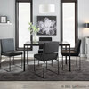 Fuji Contemporary Dining Table, Black Metal With Black Wood Top