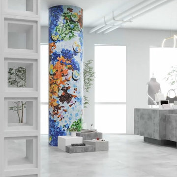Custom Handcrafted Mosaic Column Design for Contemporary Interiors