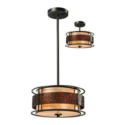 Z Lite - Z-Lite Oak Park 3-Light Pendant, Java bronze - Pendant Lighting