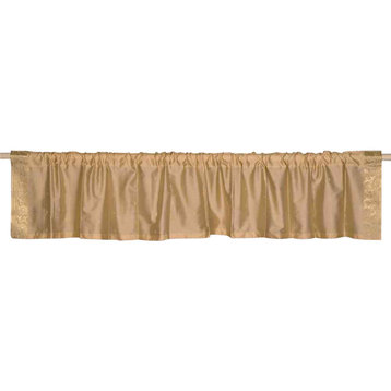 Golden - Rod Pocket Top It Off handmade Sari Valance 43W X 15L - Pair