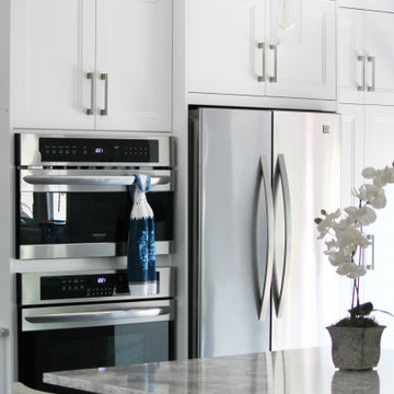 Transitional Blue and White Kitchen
