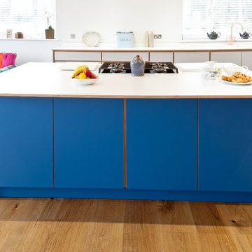 Contemporary plywood kitchen with Fenix finish and Bora hob