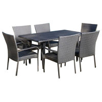 7-Piece Antonio Outdoor Gray Wicker Dining Set