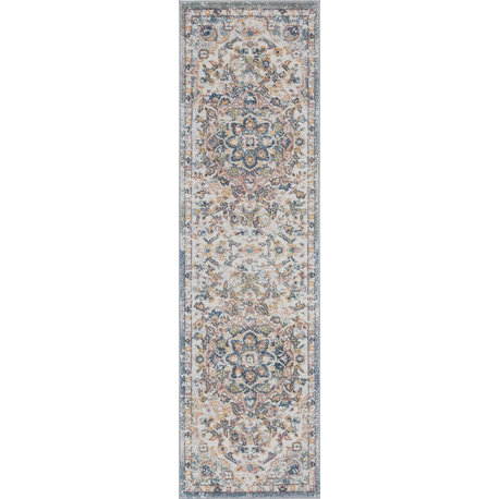 Antonia Traditional Oriental Area Rug, Cream, 2'x3'