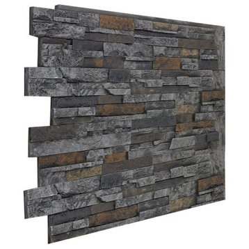 Faux Stone Wall Panel - DURANGO, Eclipse, 36in X 48in Wall Panel