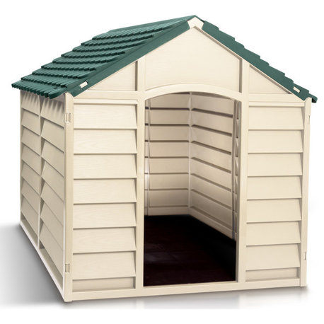 Starplast Large Dog House Kennel, Beige/Green