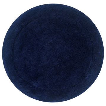 Waterford Absorbent Cotton and Machine washable Bath Rug 22" Round, Navy