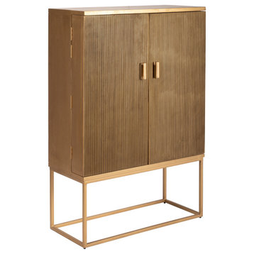 Wood, 55" 2-Door Cabinet, Gold