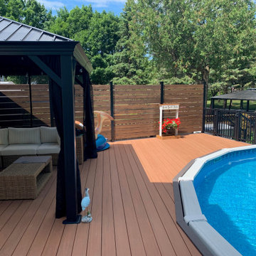 Azek Cypress and Dark hickory deck around pool
