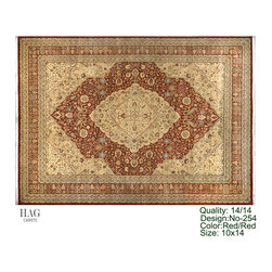 H.A.G. Hand Knotted Carpet 14/14 Quality Red - Floor Rugs