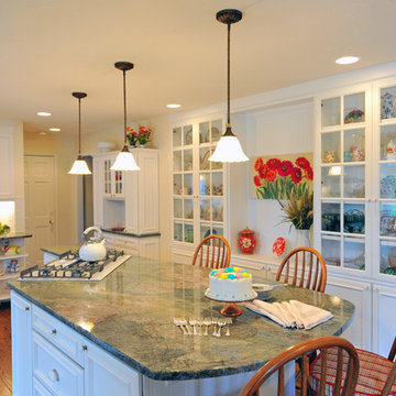 Galley kitchen & family room remodeled into a large kitchen