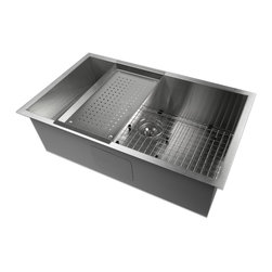 Decor Star H-001-Z 32 Inch x 19 Inch Undermount Single Bowl 16 Gauge Stainless S - Kitchen Sinks