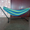 HomeRoots Ocean Stripe Double Classic 2 Person Hammock With Stand