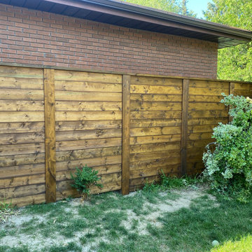 Sheds and Fences, stained and painted