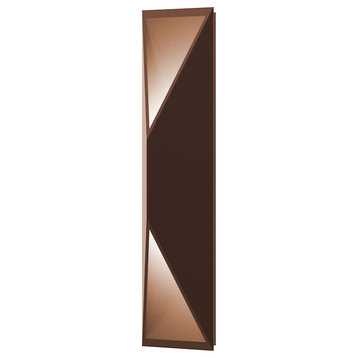 Sonneman Prisma 1 Light Tall LED Wall Sconce, Textured Bronze