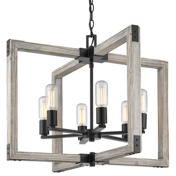 Lowell 6-Light Chandelier, Black