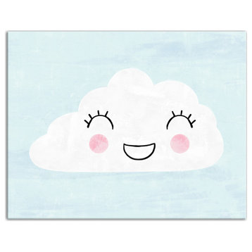 Happy Cloud In Blue Sky 14x11 Canvas Wall Art