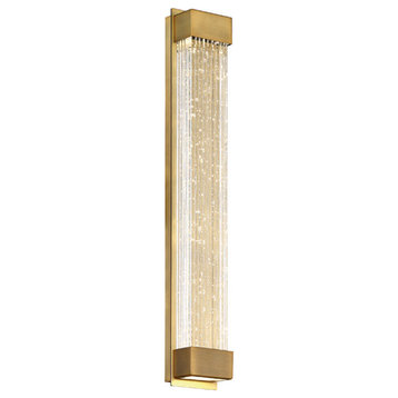 Tower 1 Light LED Wall Sconce in Aged Brass
