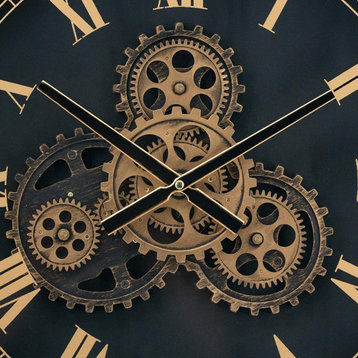 Anita Wall Clock, Black and Gold