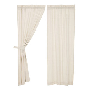 Vhc Farmhouse French Country Curtains Simple Life Flax Solid Short