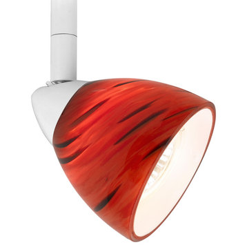 H Track Light With Glass Shade, Red Spot