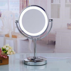 Chrome Finished LED Desktop Make Up Bathroom Mirrors MB015 - Bathroom Mirrors
