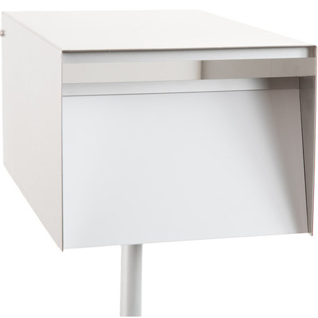 Urban Back Opening Zincalume (Silver Casing) Mailbox, White