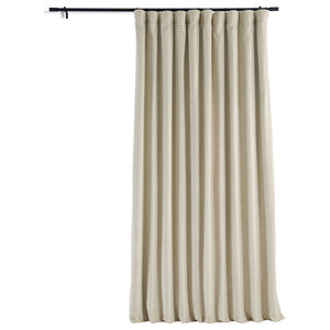 Signature Warm Off White Doublewide Blackout Velvet Curtain Single Panel -  Transitional - Curtains - by Half Price Drapes | Houzz