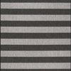 Chevron Stripes Outdoor Area Rug, Black, 5'3"x7'6"