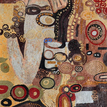 Gustav Klimt Kiss", Mosaic Reproduction I Mozaico
