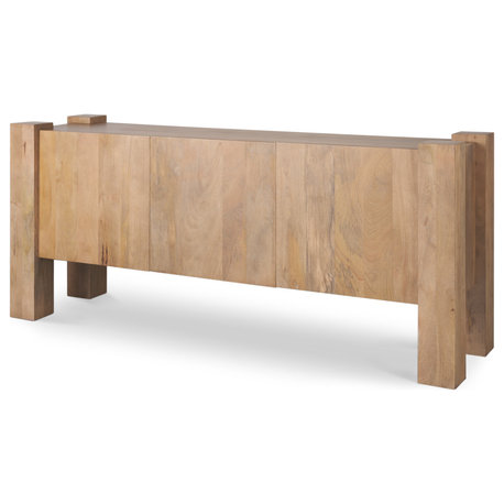 Beth Light Brown Wood With 3 Doors Sideboard