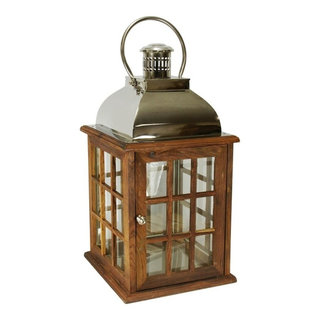 Reigle Coastal Handcrafted Mango Wood Decorative Lantern