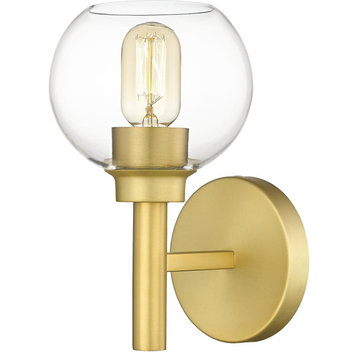 Sutton 1 Light Wall Sconce, Brushed Gold