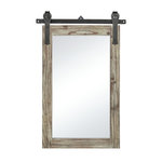 Elk Home - Los Olivos Wall Mirror Small - The Los Olivos Small Wall Mirror is a rectangular mirror with a salvaged grey oak frame. The rustic look of this mirror is enhanced by the black metal brackets which attach the mirror to the wall from above.