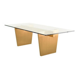 Nuevo - Clear & Gold / Large - Dining Tables