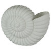 White Sandstone Finish Nautilus Shell Coastal Art Accent Table Lamp 10 Inches H
