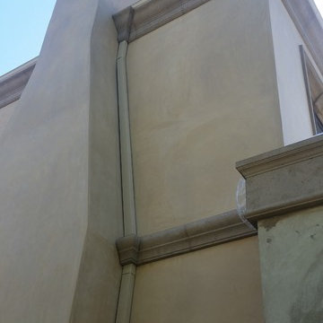 Costom 4x8 Gutters with a K-Style Profile Inlaid in Pre-Cast, San Marino Ca.