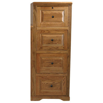 Eagle Furniture Oak Ridge 4-Drawer File Cabinet, Dark Oak