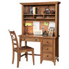 Lea Americana 4-Drawer Desk with Hutch & Chair in Khaki Oak