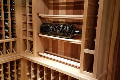 Wine cellar - craftsman wine cellar idea in Detroit