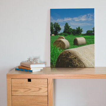 Hay Whatcha Doin' in the Field Landscape Photo Rustic Wall Art Print