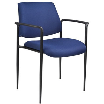 Boss Office Square Back Diamond Fabric Stackable Guest Chair in Blue