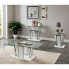 Furniture of America Manhattan Contemporary Glass Top Sofa Table in Glossy White