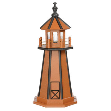 Standard Aruba Blue and White Hybrid Lighthouse, Cedar & Black, 3 Foot, Dusk to Dawn, No Base