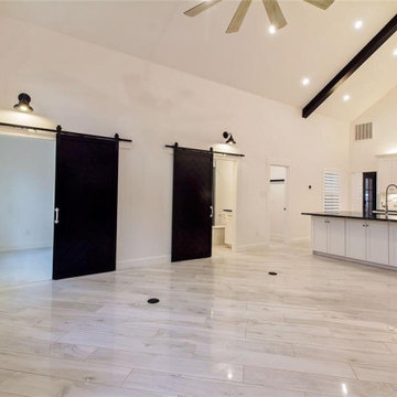 Full kitchen Remodeling with Black Countertop (Open floor view)