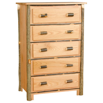 Hickory Log Chest of Drawers, Hickory & Oak, 5-Drawer