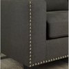 Furniture of America Zilly Modern Victorian Fabric Tufted Loveseat in Gray