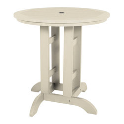 Highwood USA - Round Counter-Height Dining Table, 36'', Whitewash - Outdoor Pub And Bistro Tables