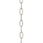 Progress Lighting - Progress Lighting 10' 9Ga (.148) Chain, Burnished Silver - Ten feet of 9 gauge chain in Burnished silver finish. Solid chain permits installation of chain-hung fixtures on high ceilings. Maximum fixture weight 50 lbs